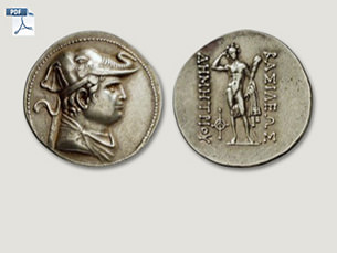Tetradrachme mit Porträt von König Demetrius I.