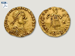 Goldmünze von König Gundomar von Burgund