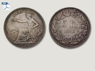 5 Franken der Schweizerischen Eidgenossenschaft, 1850
