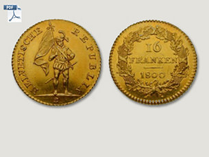 16 Franken (Duplone) der Helvetischen Republik, Bern 1800